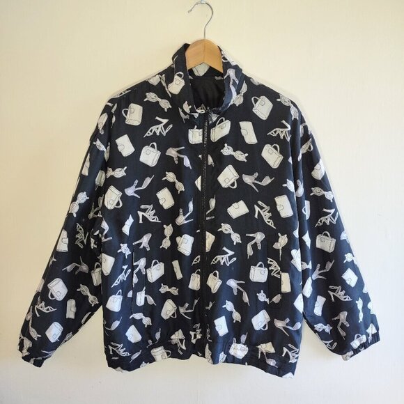 Vintage Silk Bomber Jacket Boho Retro Hip Hop Urban Wear Women Size Medium - Picture 3 of 8